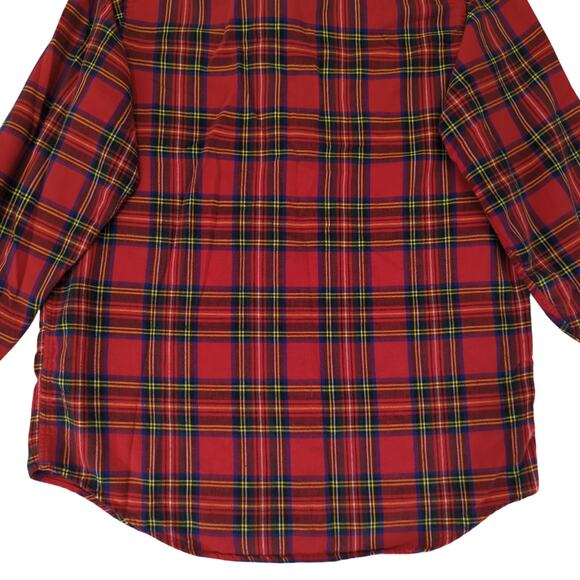 LL Bean Red Plaid Flannel Button-down Shirt Men's Medium Made in USA 100% Cotton - Picture 6 of 9